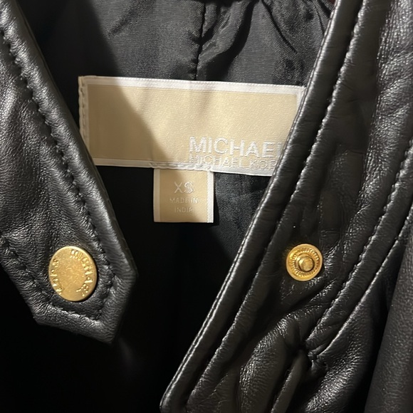 Michael Kors Black Leather Jacket XS excellent condition - Picture 4 of 12